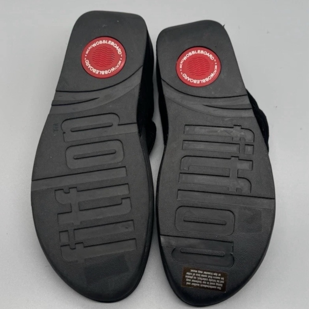 FitFlop Whirl Black Suede Thong Flip-Flop Sandals Womans sz 8 - Picture 8 of 8